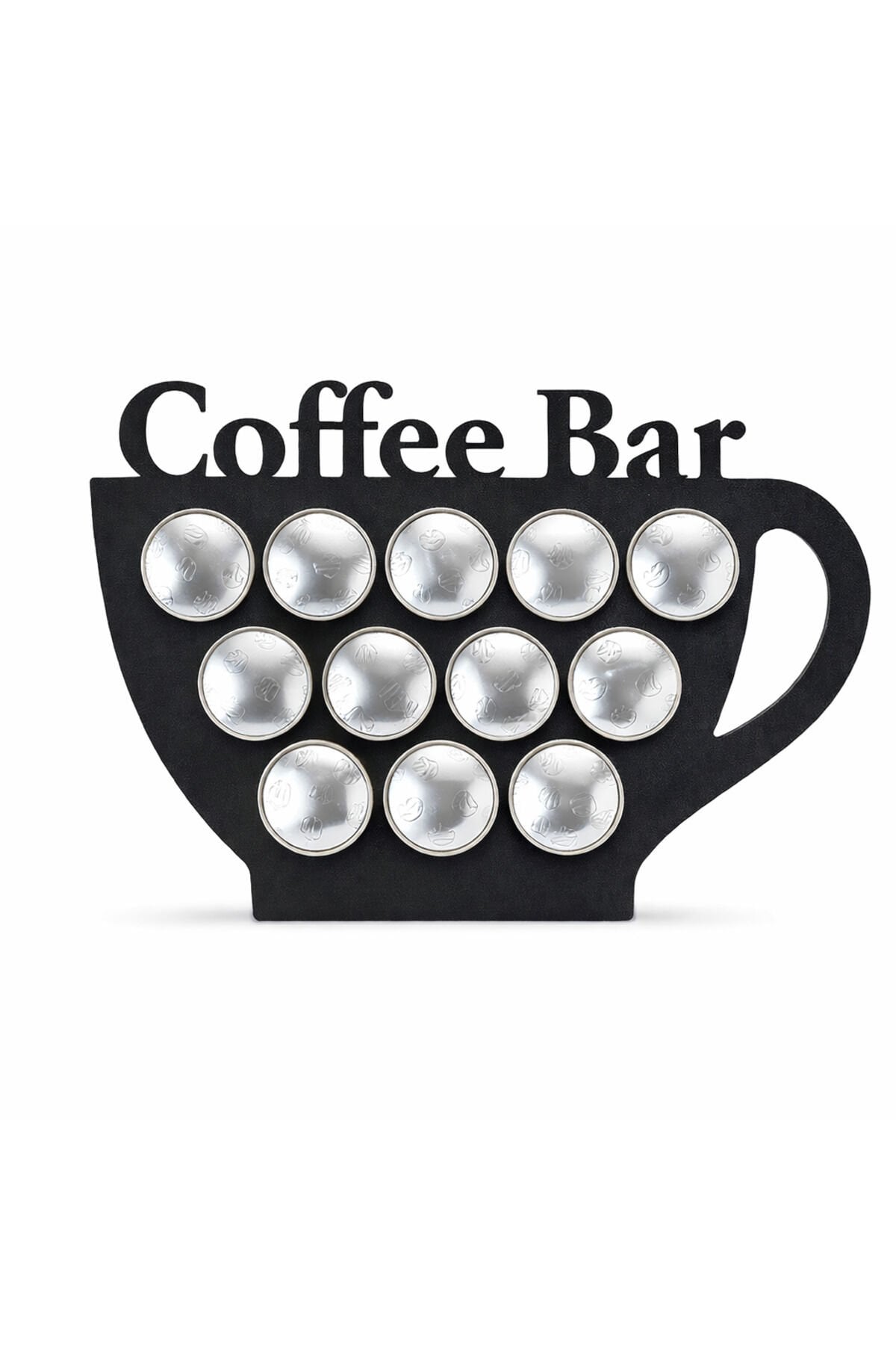 Coffee Bar Kapsül Kahve Standı – 27x18 cm MDF Nespresso Uyumlu Dekoratif Kahve Köşesi Aksesuarı