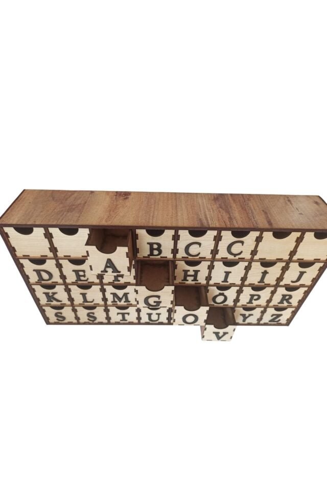 “Alfabetik Ahşap Çekmecelik (32 Bölmeli) – Muhasebeci ve Mali Müşavirler İçin Mali Mühür Organizeri”