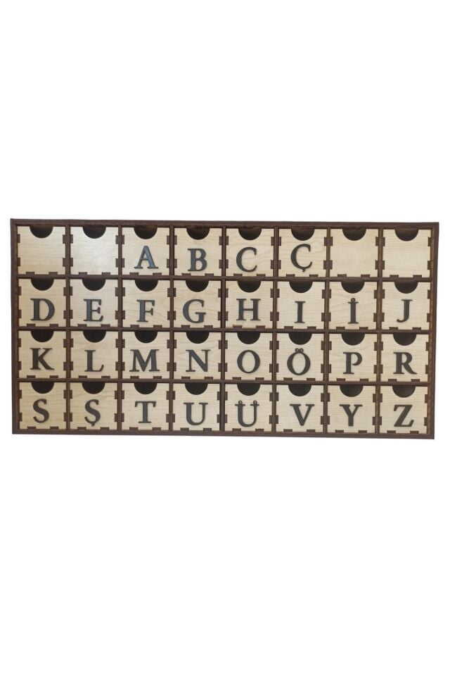 “Alfabetik Ahşap Çekmecelik (32 Bölmeli) – Muhasebeci ve Mali Müşavirler İçin Mali Mühür Organizeri”