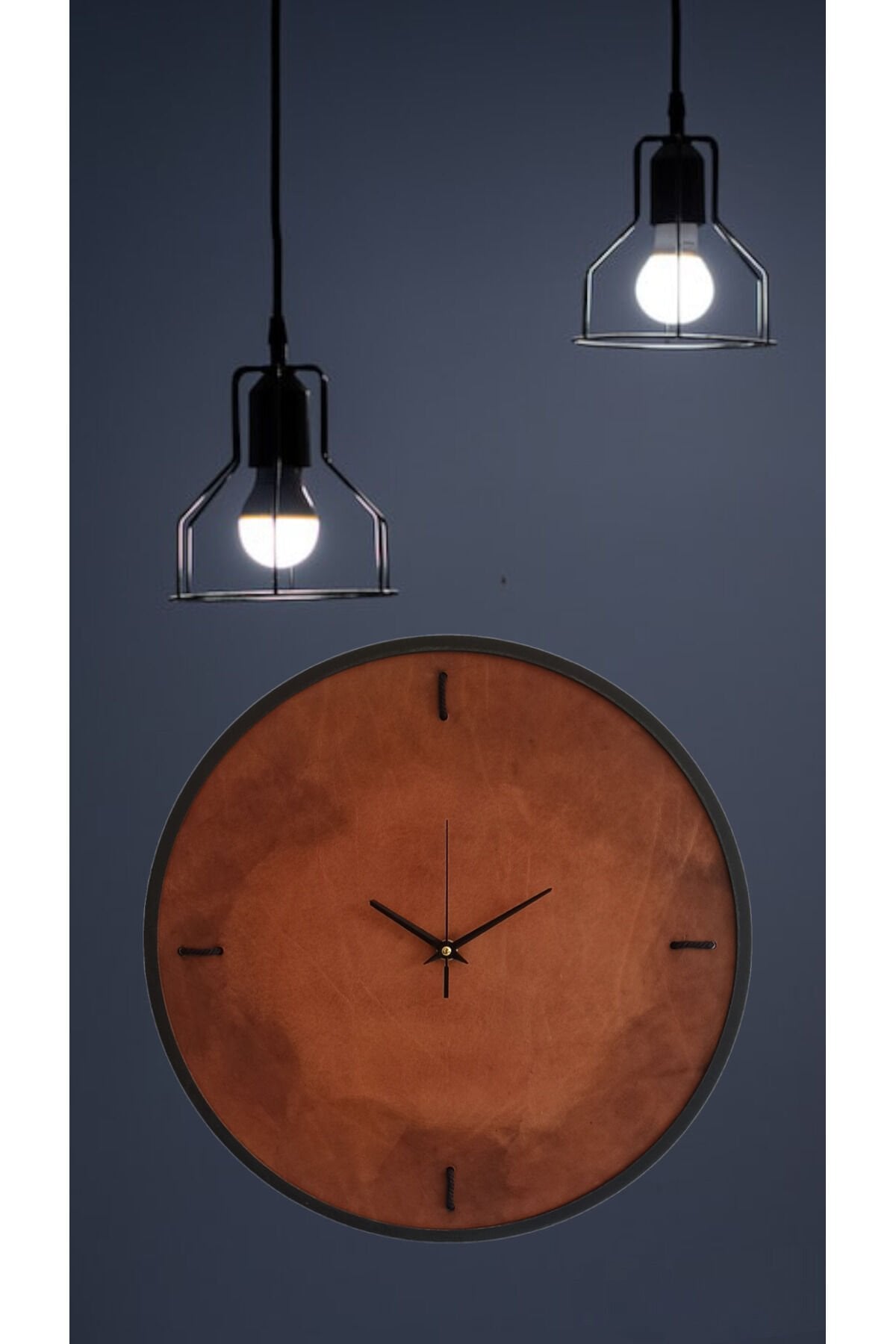 Ergeç Tasarım Gerçek Deri Duvar Saati