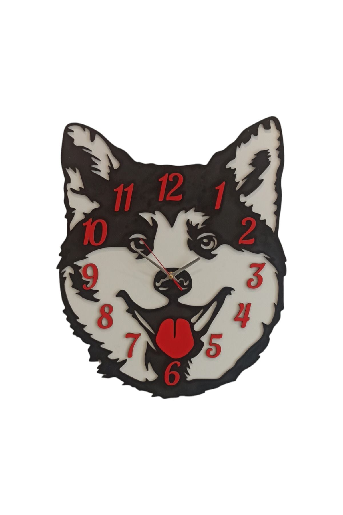 50 Cm Çocuk Odası Için Dekoratif Köpek Figürlü Ahşap Duvar Saati