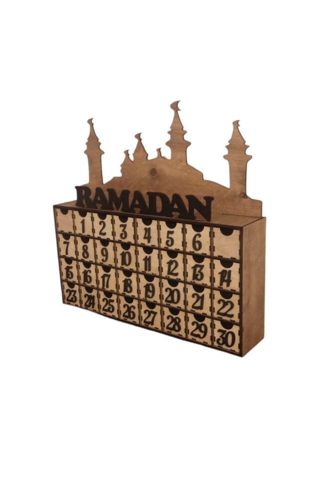 DEKORATİF AHŞAP ÇEKMECELİ RAMADAN YAZILI RAMAZAN TAKVİMİ