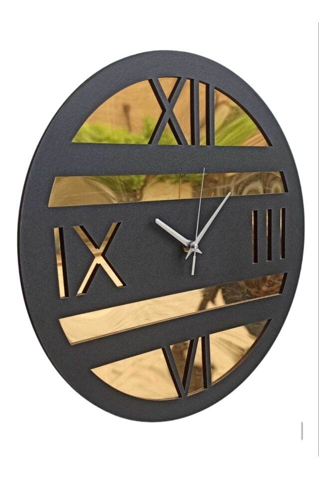 Dekoratif Pleksi Detay Roma Rakamlı Duvar Saati