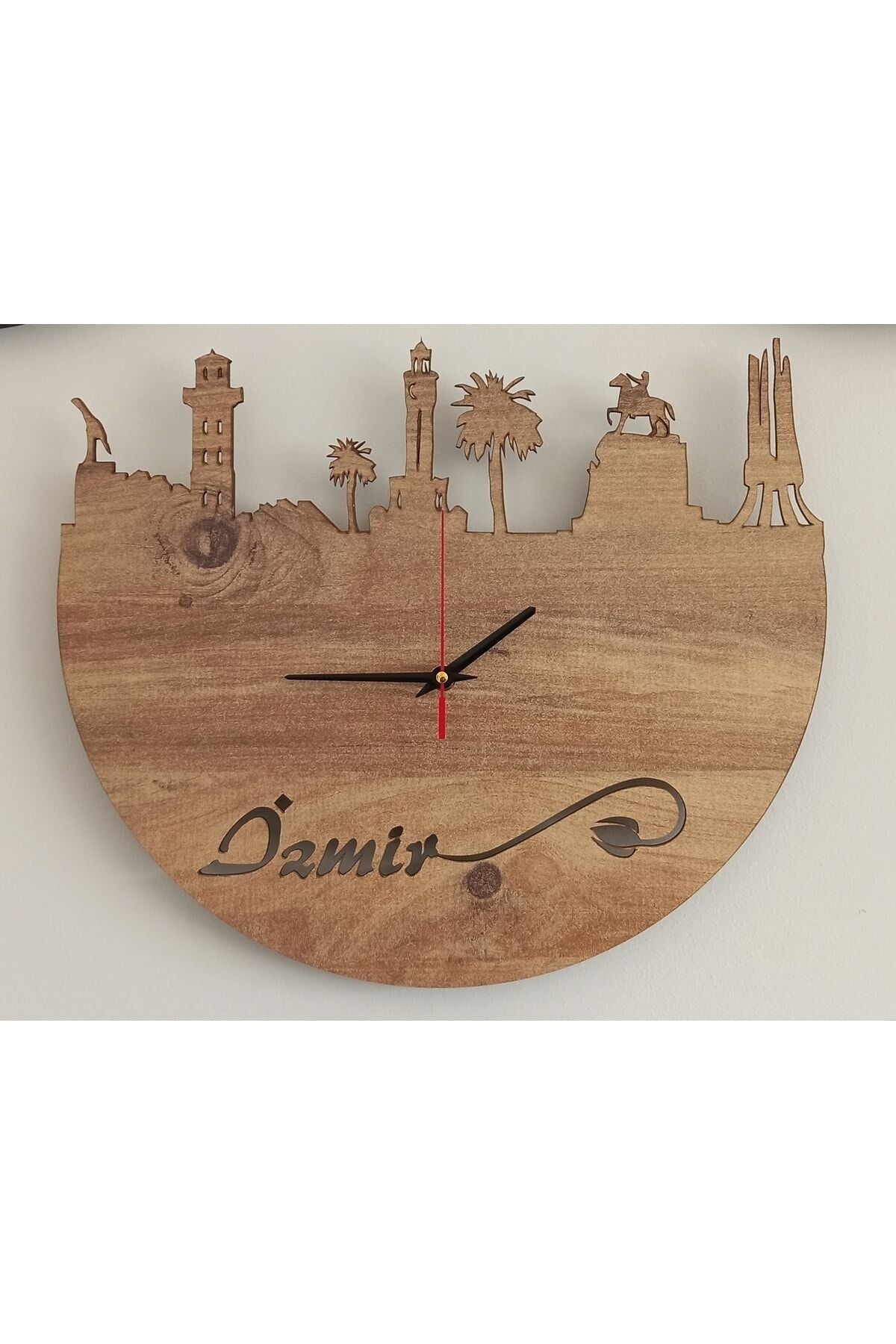 Dekoratif Izmir Siluetli Duvar Saati