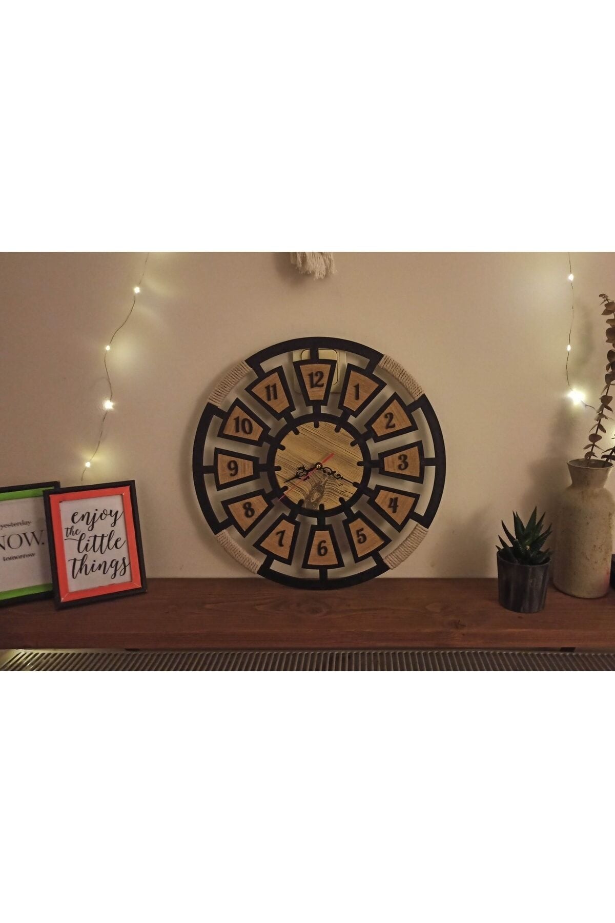 Dekoratif Jüt Ipli Duvar Saati