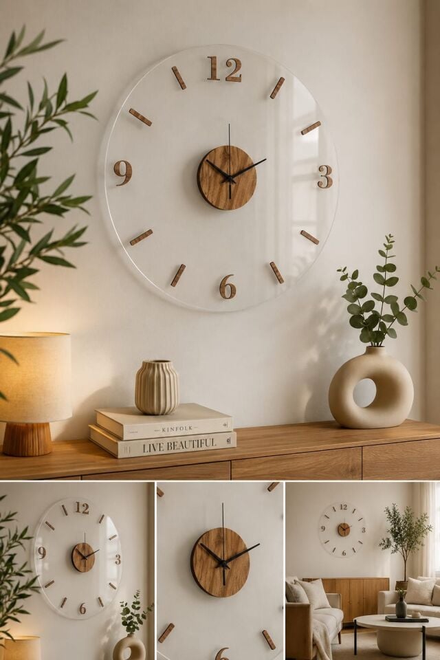 Şeffaf Pleksi Duvar Saati – Modern ve Minimal Tasarım