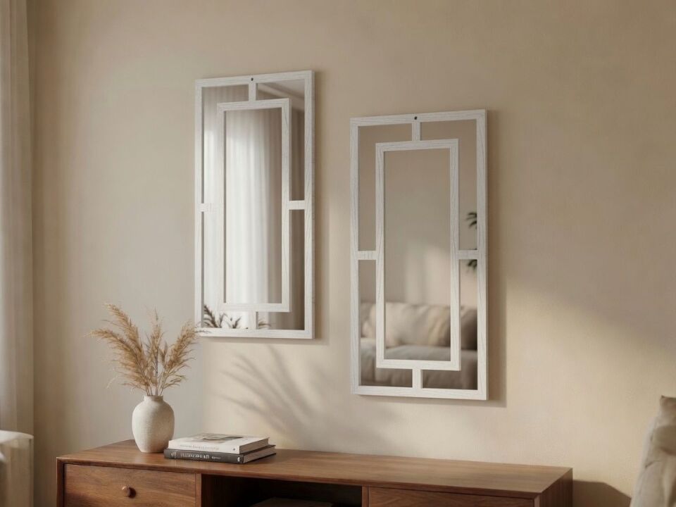 Dekoratif Duvar Paneli Seti – 2'li Modern Tasarım (50x25 cm)