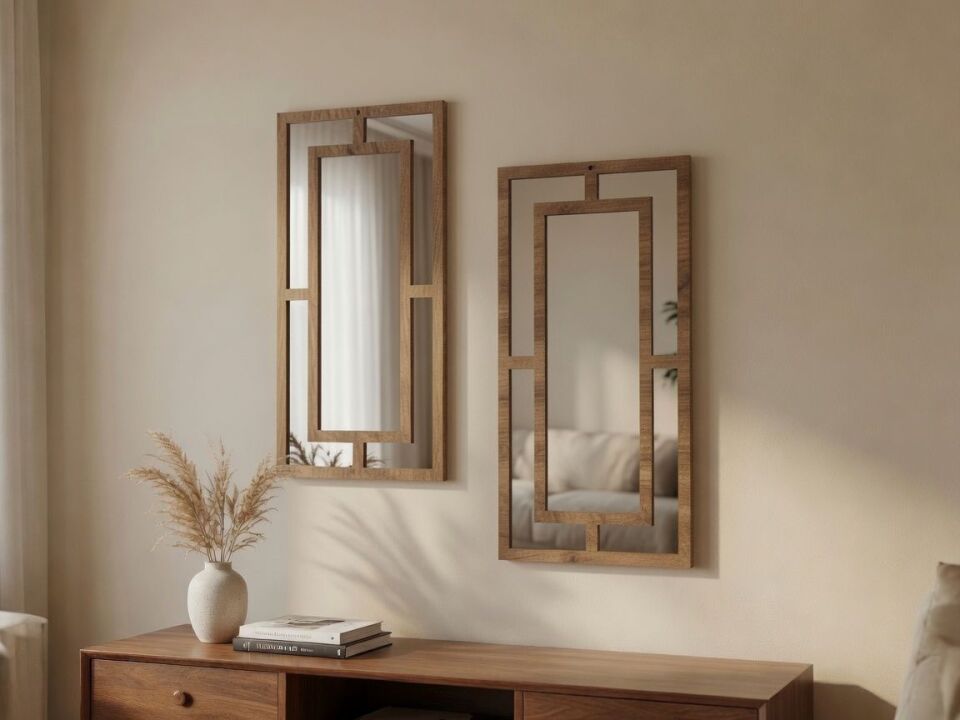 Dekoratif Duvar Paneli Seti – 2'li Modern Tasarım (50x25 cm)