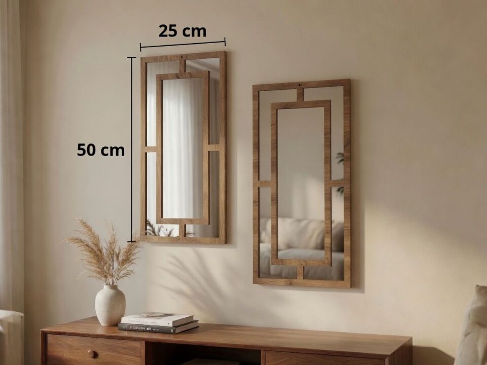 Dekoratif Duvar Paneli Seti – 2'li Modern Tasarım (50x25 cm)