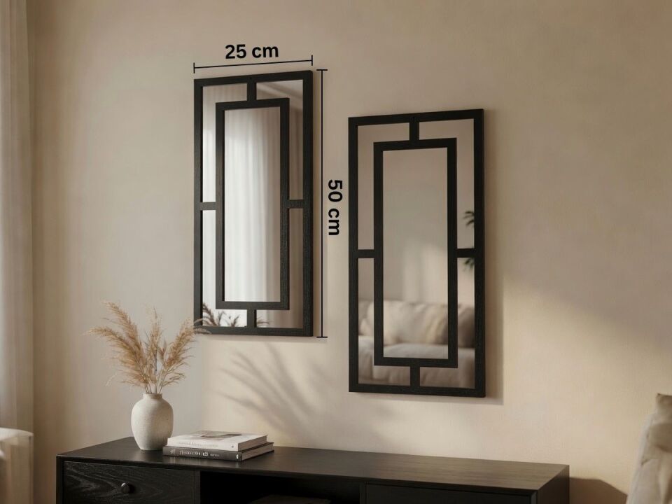 Dekoratif Duvar Paneli Seti – 2'li Modern Tasarım (50x25 cm)
